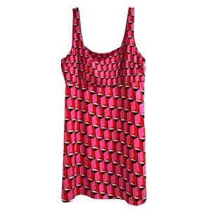 Diane Von Furstenberg tank dress size 12 casual pink & orange geometric print